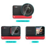 فيلم زجاجي مقسى 3 في 1 شاشة + عدسة 4K + عدسة لايكا لـ Insta360 One RS PULUZ، لـ Insta360 One RS