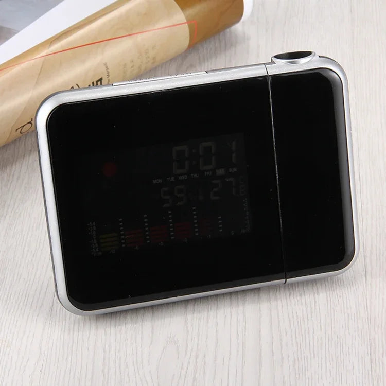 ساعة منبه رقمية متعددة الوظائف بشاشة LCD ملونة مع عرض LED للطقس / درجة الحرارة / الرطوبة / التقويم، ساعة منبه بعرض LED