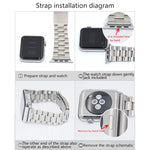 2 PCS for Apple Watch 42mm Metal Strap Connector Metal Buckle, Silver