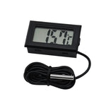 مقياس حرارة رقمي صغير بشاشة LCD للثلاجة والفريزر، حجم الإدخال 46 مم × 26.6 مم، طول الكابل 1 متر، PT-2