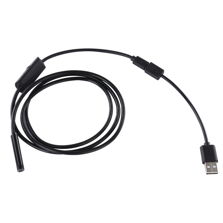 كاميرا فحص أنبوب ثعبان USB صغير مقاومة للماء مع 6 مصابيح LED لهاتف أندرويد OTG، الطول: 1م، قطر العدسة: 7 مم، 7 مم