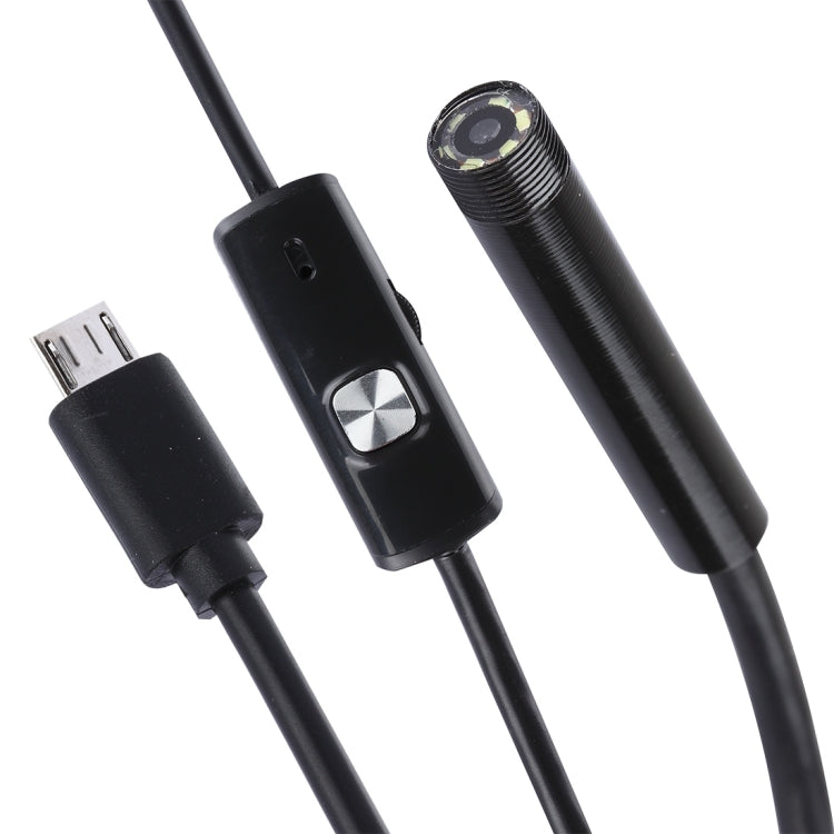 كاميرا فحص أنبوب ثعبان USB صغير مقاومة للماء مع 6 مصابيح LED لهاتف أندرويد OTG، الطول: 1م، قطر العدسة: 7 مم، 7 مم