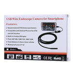 كاميرا فحص أنبوب ثعبان USB صغير مقاومة للماء مع 6 مصابيح LED لهاتف أندرويد OTG، الطول: 1م، قطر العدسة: 7 مم، 7 مم