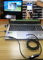 كاميرا فحص أنبوب ثعبان USB صغير مقاومة للماء مع 6 مصابيح LED لهاتف أندرويد OTG، الطول: 1م، قطر العدسة: 7 مم، 7 مم