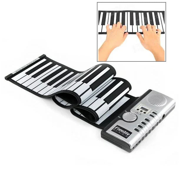 لوحة مفاتيح بيانو MIDI قابلة للطي 61 مفتاح من داتوبال، 61 مفتاح قياسي، أبيض