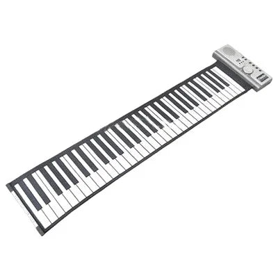 لوحة مفاتيح بيانو MIDI قابلة للطي 61 مفتاح من داتوبال، 61 مفتاح قياسي، أبيض