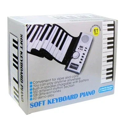 لوحة مفاتيح بيانو MIDI قابلة للطي 61 مفتاح من داتوبال، 61 مفتاح قياسي، أبيض