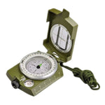 بوصلة جيولوجية عسكرية متعددة الوظائف GoldGood DC60-2A للسفر في الهواء الطلق مع عرض مضيء (أخضر عسكري)، DC60