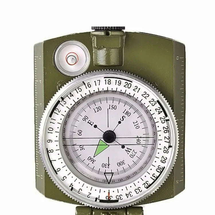 بوصلة جيولوجية عسكرية متعددة الوظائف GoldGood DC60-2A للسفر في الهواء الطلق مع عرض مضيء (أخضر عسكري)، DC60