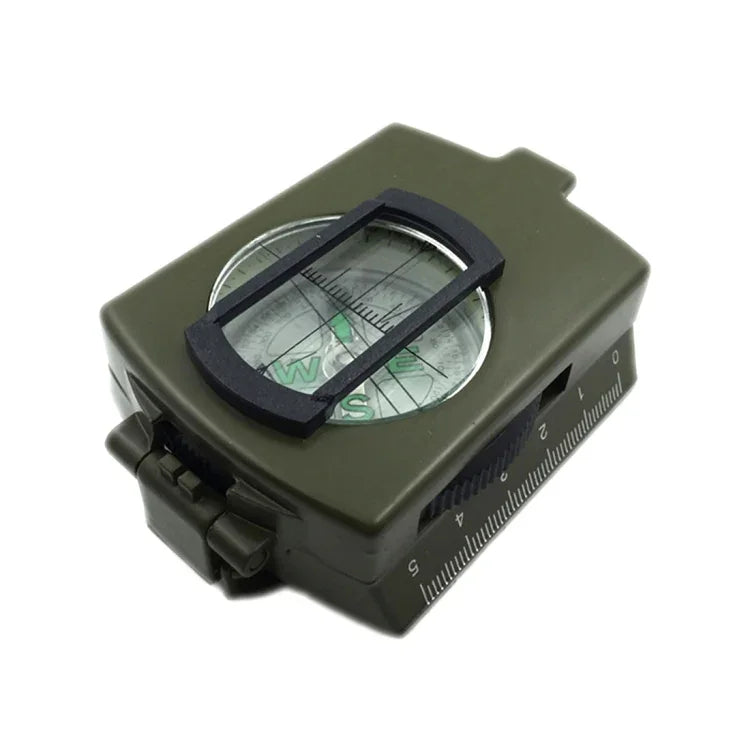 بوصلة جيولوجية عسكرية متعددة الوظائف GoldGood DC60-2A للسفر في الهواء الطلق مع عرض مضيء (أخضر عسكري)، DC60