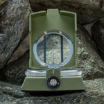 بوصلة جيولوجية عسكرية متعددة الوظائف GoldGood DC60-2A للسفر في الهواء الطلق مع عرض مضيء (أخضر عسكري)، DC60