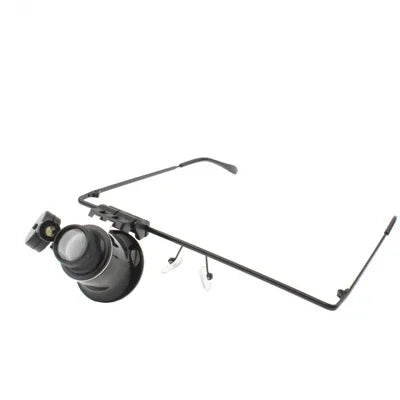 مكبر إصلاح الساعات نوع نظارات 20X مع ضوء LED، 9892A