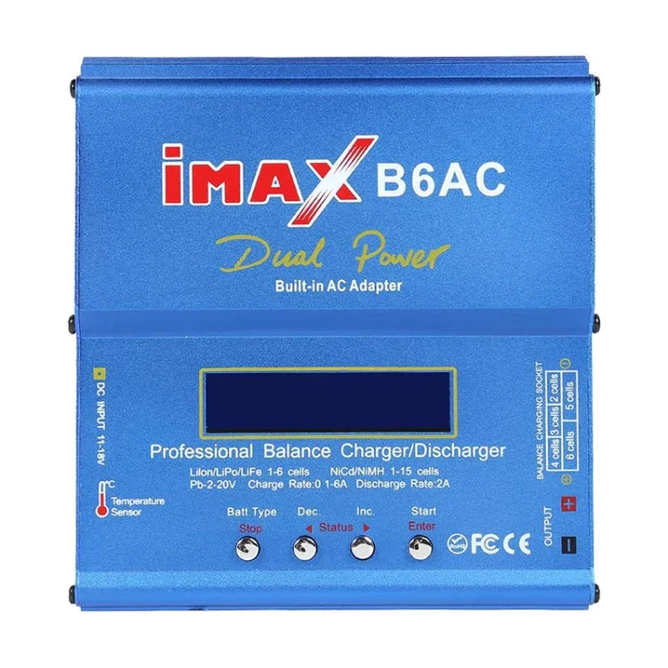 شاحن توازن بطارية RC Lipo بشاشة LCD بحجم 2.6 إنش iMAX B6AC (100-240 فولت / قابس الاتحاد الأوروبي)، B6AC