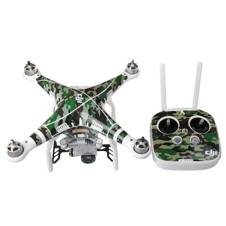 مجموعة ملصقات مقاومة للماء من PVC بتقنية محاكاة ألياف الكربون 4D لطائرة DJI Phantom 3 رباعية المراوح ووحدة التحكم والبطارية
