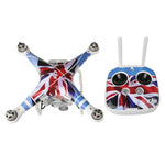 مجموعة ملصقات مقاومة للماء من PVC بتقنية محاكاة ألياف الكربون 4D لطائرة DJI Phantom 3 رباعية المراوح ووحدة التحكم والبطارية