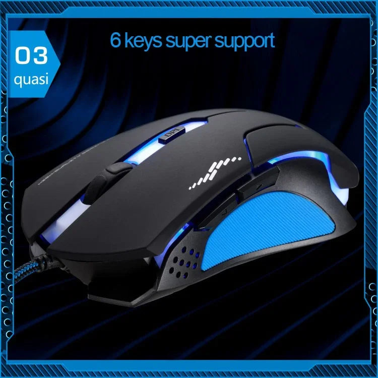 فأرة ألعاب سلكية T7 قابلة لتغيير 3 ألوان بدقة 1200 DPI 1600 DPI 2400 DPI، T7