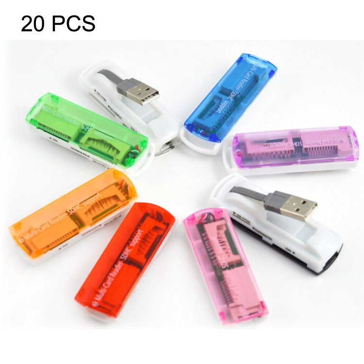 قارئ بطاقات متعدد USB 2.0، يدعم بطاقات SD/MMC، MS، TF، M2