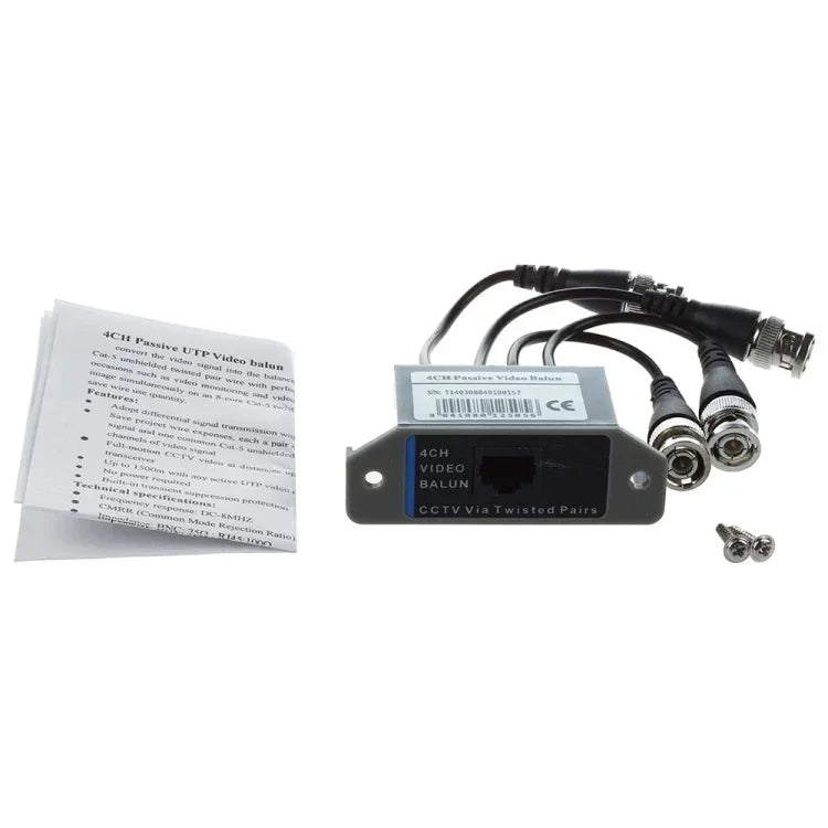 محول فيديو بأربع قنوات (BNC) إلى UTP (RJ45)