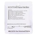 قطعتان من محول فيديو سلبي 1 قناة CVI/TVI/AHD 202E-HD، محول محوري، 202E-HD