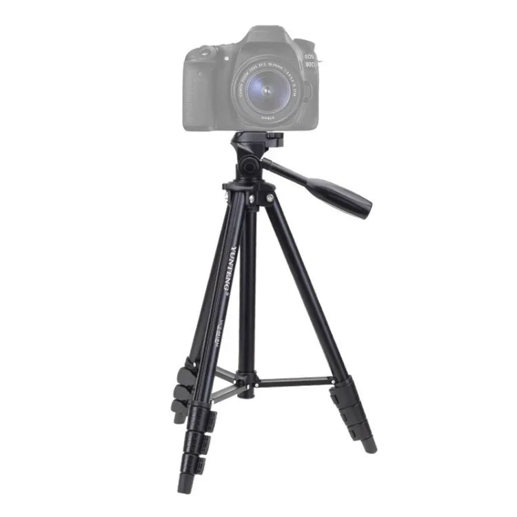 حامل ثلاثي القوائم YUNTENG VCT-681 بطول 138 سم لكاميرات SLR / Micro-SLR / الرقمية، أرجل من الألمنيوم قابلة للطي بأربعة أقسام، مناسب لكاميرات كانون / نيكون / باناسونيك / بنتاكس / كاسيو / سوني / فوجي (سعة التحميل: 3 كجم)