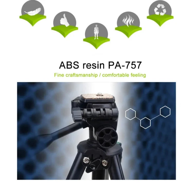 حامل ثلاثي القوائم YUNTENG VCT-681 بطول 138 سم لكاميرات SLR / Micro-SLR / الرقمية، أرجل من الألمنيوم قابلة للطي بأربعة أقسام، مناسب لكاميرات كانون / نيكون / باناسونيك / بنتاكس / كاسيو / سوني / فوجي (سعة التحميل: 3 كجم)