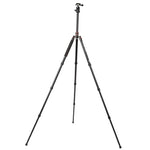 حامل ثلاثي الأرجل محمول قابل للتعديل من الألمنيوم Triopo MT-2504C مع رأس كروي NB-1S لكاميرات كانون نيكون سوني DSLR، MT-2504C (أسود)، MT-2504C (ذهبي)