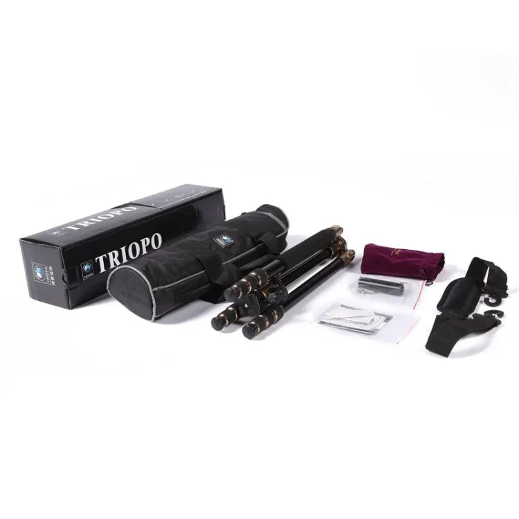 حامل ثلاثي الأرجل محمول قابل للتعديل من الألمنيوم Triopo MT-2504C مع رأس كروي NB-1S لكاميرات كانون نيكون سوني DSLR، MT-2504C (أسود)، MT-2504C (ذهبي)