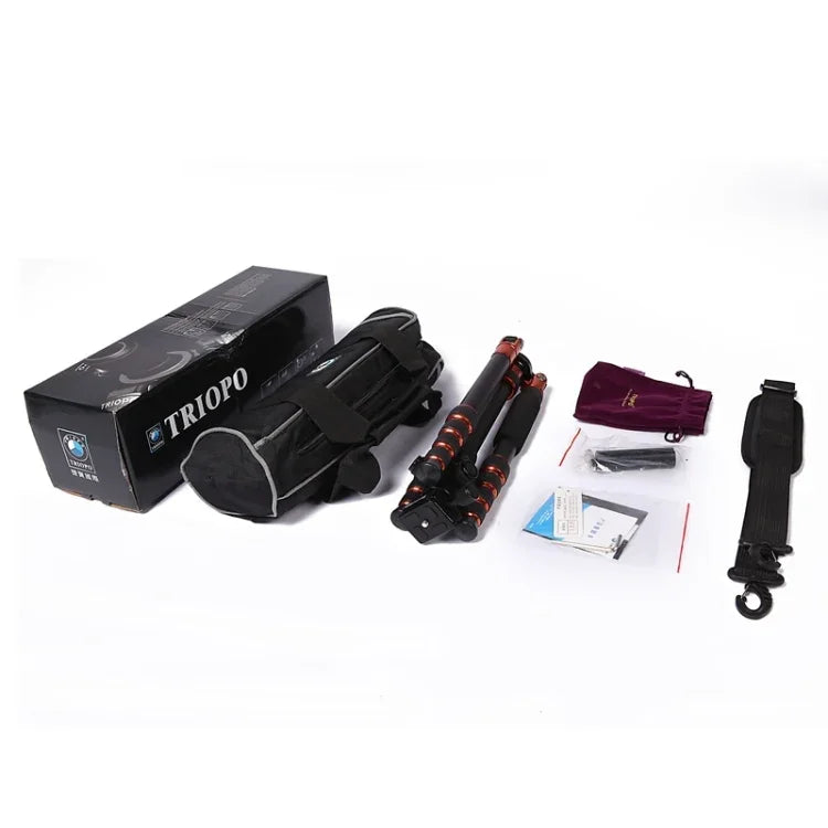 حامل ثلاثي الأرجل محمول قابل للتعديل من ألياف الكربون Triopo GT-2505x8.C مع رأس كروي من الألمنيوم B-1 لكاميرات كانون نيكون سوني DSLR، GT-2505x8.C (أسود)، GT-2505x8.C (ذهبي)