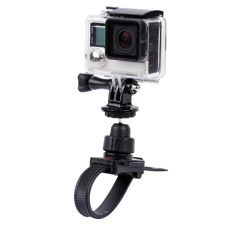 حامل كاميرا ثلاثي القوائم مع حزام للرأس / خوذة لـ GoPro HERO4 / 3+ / 2 و 1، XiaoMi YI، SJCAM SJ4000 / SJ5000 / SJ6000 / SJ7000 / كاميرا رياضية Kjstar، حامل كاميرا ثلاثي القوائم