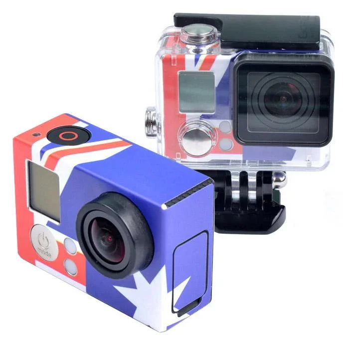 ملصق غطاء لكاميرا GoPro HERO3+ /3، علم الولايات المتحدة، علم أستراليا، علم البرازيل