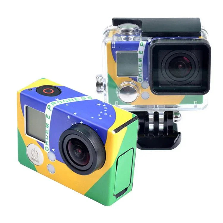 ملصق غطاء لكاميرا GoPro HERO3+ /3، علم الولايات المتحدة، علم أستراليا، علم البرازيل