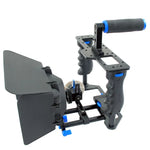 مثبت كاميرا فيديو مع مقبض كبير YELANGU YLG1103A-B + طقم صندوق مات للكاميرات DSLR / كاميرات الفيديو