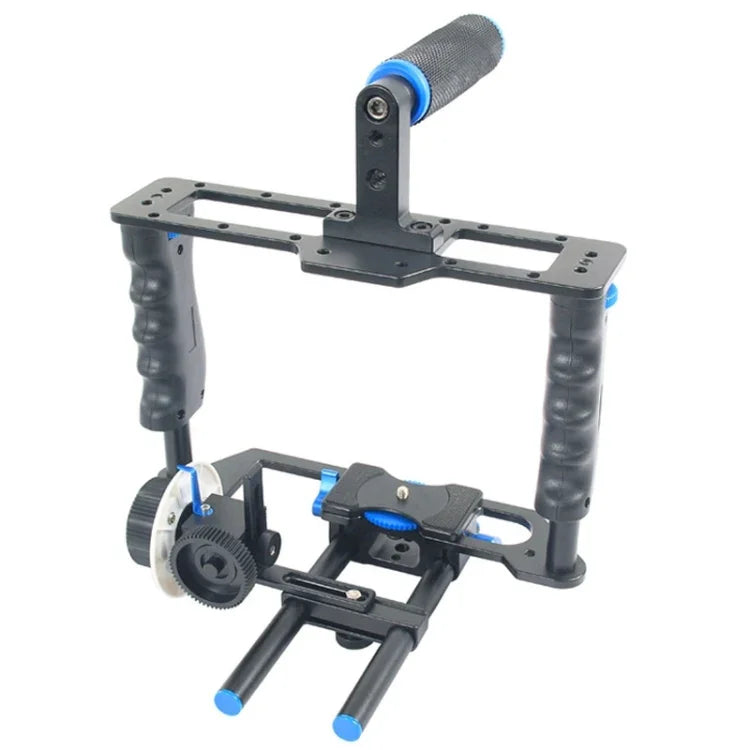 مثبت كاميرا فيديو مع مقبض كبير YELANGU YLG1103A-B + طقم صندوق مات للكاميرات DSLR / كاميرات الفيديو