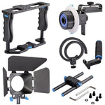 مثبت كاميرا فيديو مع مقبض كبير YELANGU YLG1103A-B + طقم صندوق مات للكاميرات DSLR / كاميرات الفيديو