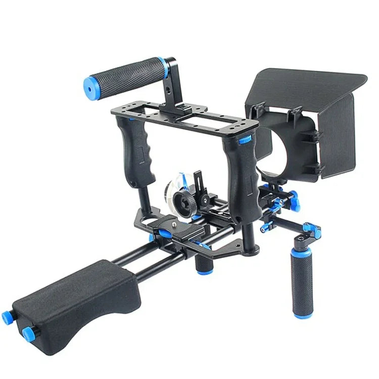 حامل كتف كاميرا بمقبضين YELANGU YLG1103A-A + طقم مثبت كاميرا مع صندوق مات للكاميرات DSLR / كاميرات الفيديو