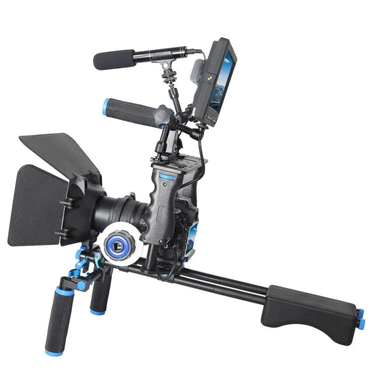 حامل كتف كاميرا بمقبضين YELANGU YLG1103A-A + طقم مثبت كاميرا مع صندوق مات للكاميرات DSLR / كاميرات الفيديو