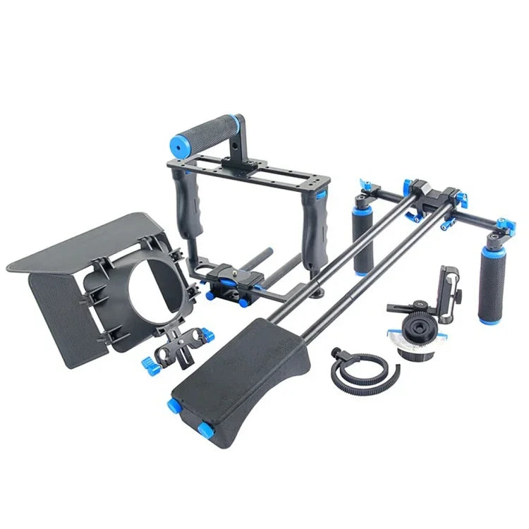 حامل كتف كاميرا بمقبضين YELANGU YLG1103A-A + طقم مثبت كاميرا مع صندوق مات للكاميرات DSLR / كاميرات الفيديو