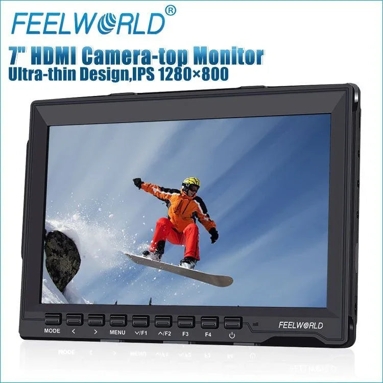 شاشة مراقبة كاميرا FEELWORLD FW-759 مقاس 7 بوصات تصميم نحيف 1280 × 800 HDMI 1080P