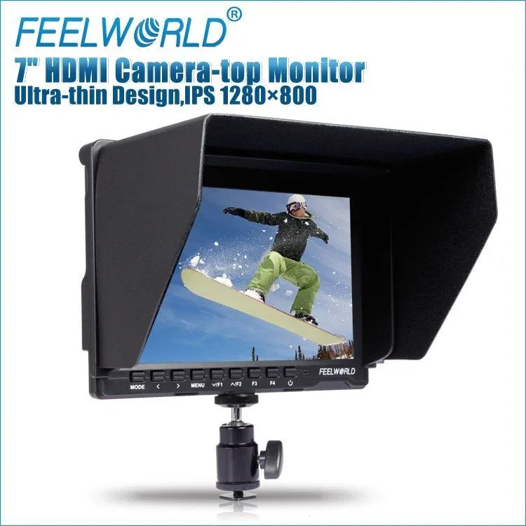شاشة مراقبة كاميرا FEELWORLD FW-759 مقاس 7 بوصات تصميم نحيف 1280 × 800 HDMI 1080P