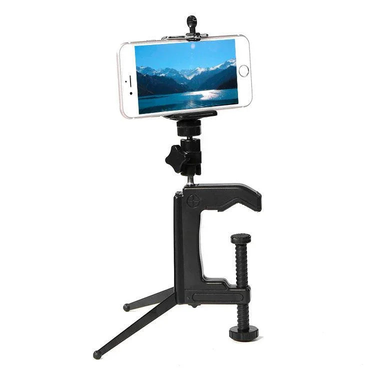حامل تثبيت مشبك ثابت على المكتب مع محول ثلاثي القوائم لـ GoPro وInsta360 وDJI وغيرها من كاميرات الحركة، حجم المشبك: 1 - 6 سم، مشبك طاولة