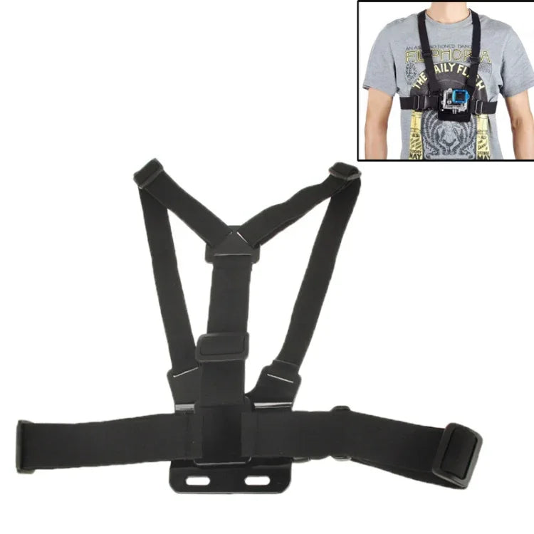 حزام صدر أمامي مطاطي لحمل الكتف لكاميرات GoPro وInsta360 وDJI وغيرها من كاميرات الحركة، صدر أمامي