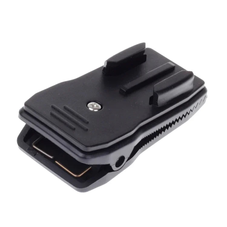 360 Degree Rotation J Shape Backpack Hat Clip Fast Clamp Mount for Xiaomi Yi Sport Camera(XM17), J Shape Backpack