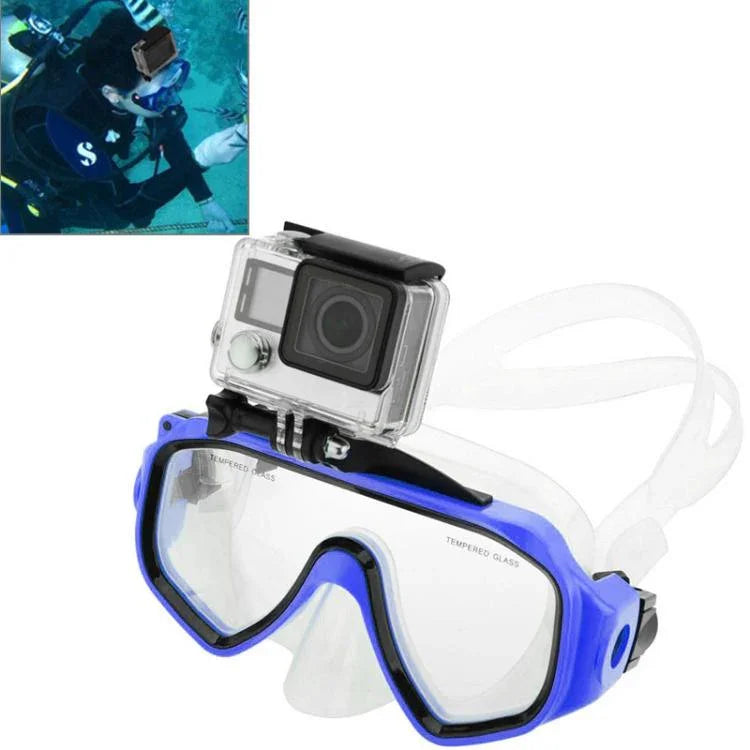 معدات رياضات مائية قناع غوص ونظارات سباحة مع حامل لكاميرات GoPro وInsta360 وDJI وغيرها، مع حامل