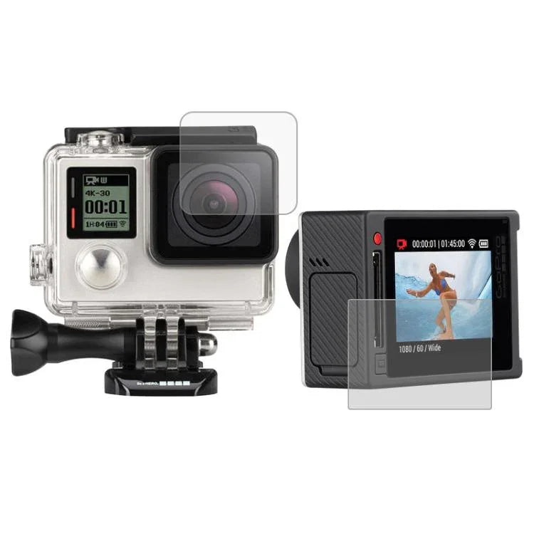 واقي شاشة LCD فائق الوضوح + فيلم واقي عدسة زجاجية للهيكل لكاميرا GoPro HERO4 Silver، HERO4 Silver