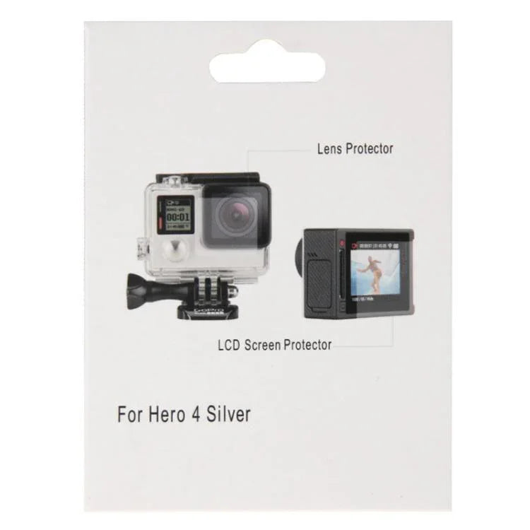 واقي شاشة LCD فائق الوضوح + فيلم واقي عدسة زجاجية للهيكل لكاميرا GoPro HERO4 Silver، HERO4 Silver