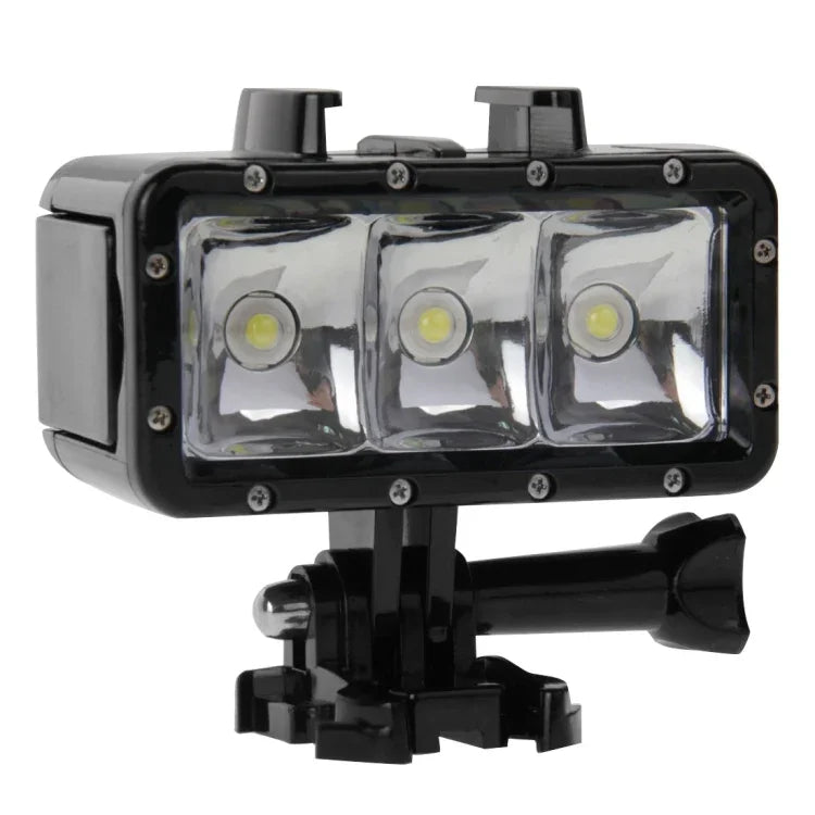ضوء فيديو مقاوم للماء حتى 30 متر مع 3 أوضاع وكشاف مع قاعدة تثبيت وبرغي لكاميرات GoPro وInsta360 وDJI وغيرها، مقاوم للماء حتى 30 متر