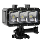 ضوء فيديو مقاوم للماء حتى 30 متر مع 3 أوضاع وكشاف مع قاعدة تثبيت وبرغي لكاميرات GoPro وInsta360 وDJI وغيرها، مقاوم للماء حتى 30 متر