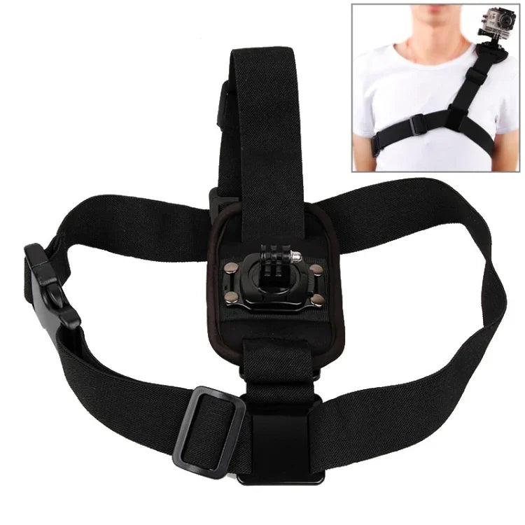 حزام صدر دوار بزاوية 360 درجة للرياضات الخاصة على الكتف لكاميرات GoPro وInsta360 وDJI وغيرها، حزام كتف واحد