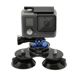 حامل شفط ثلاثي الاتجاه مع حامل ثلاثي الأرجل وبرغي مقبض لكاميرات GoPro وInsta360 وDJI وغيرها