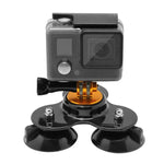 حامل شفط ثلاثي الاتجاه مع حامل ثلاثي الأرجل وبرغي مقبض لكاميرات GoPro وInsta360 وDJI وغيرها